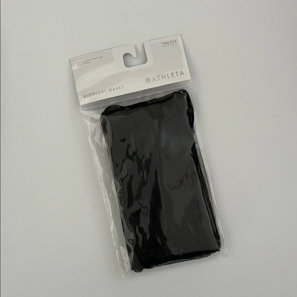 athleta everyday mask, black and assorted colors 5pk, one size